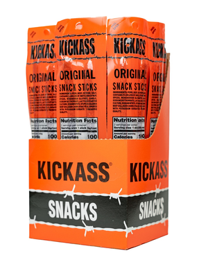 Von Hanson's Snacks- Kickass Original Flavored Snack Sticks in Orange Box